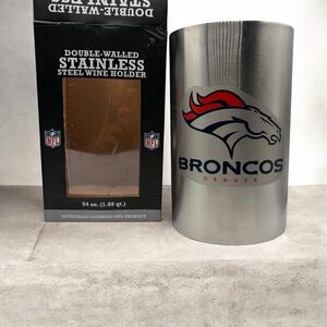 DENVER BRONCOS DOUBLE-WALLED STAINLESS STEEL WINE HOLDER